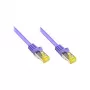 Cabo patch RJ45 com cabo bruto Cat.7 e proteção da patilha (RNS®), S/FTP, PiMF, sem halogéneos, 600MHz, OFC, violeta, 1m, Good Connections® (8070R-010V)