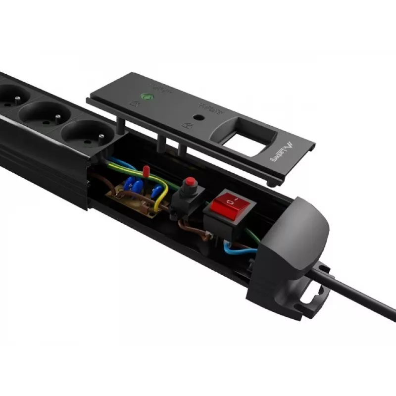 Extensão elétrica Lanberg SP1-05F-0300-BK 3 m 5 tomadas AC interior preto