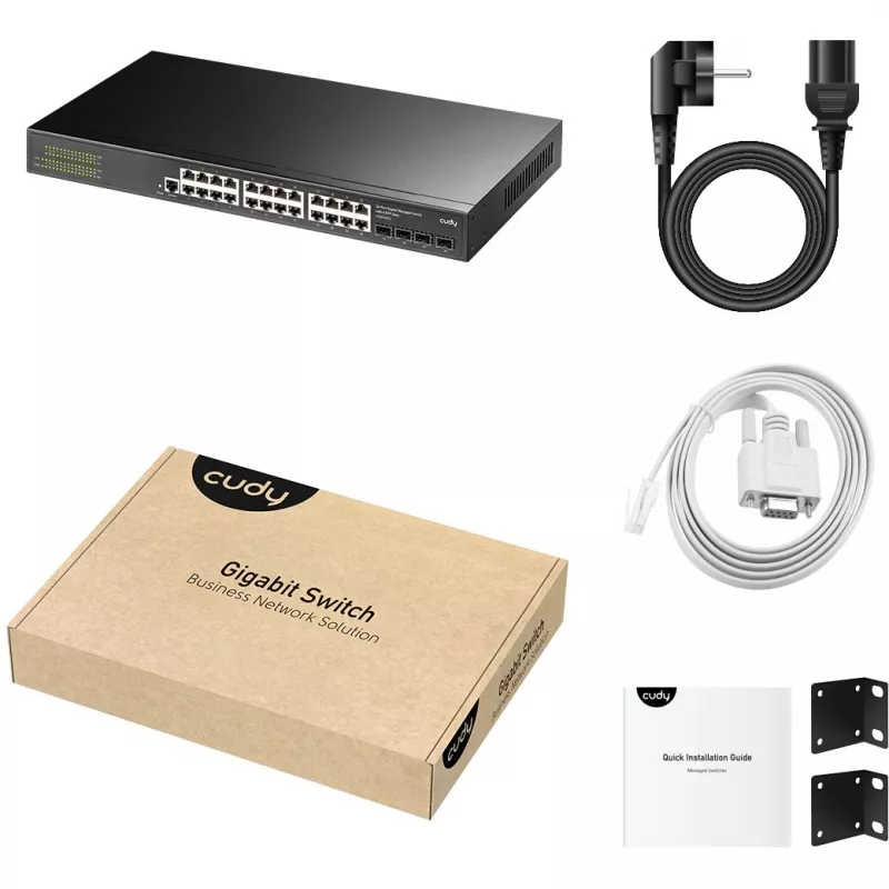 Switch gerido Cudy GS2024S2 L2/L3 Gigabit Ethernet 24 portas 1U