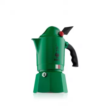 Cafeteira Moka BIALETTI Moka BREAK ALPINA — 3 chávenas, verde, alumínio, cabo de baquelite