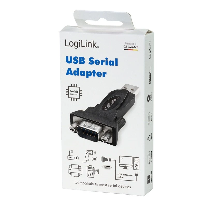 Adaptador LogiLink AU0002F RS-232 USB 2.0 macho Preto