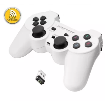 Comando de jogos Esperanza EGG108W preto, branco RF gamepad analógico / digital PC, Playstation 3
