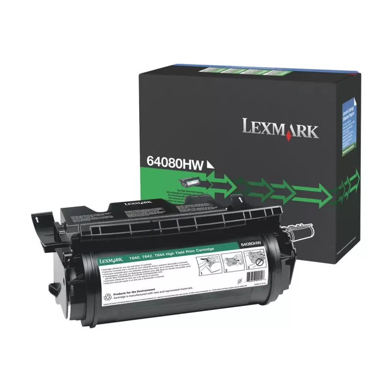 Lexmark 64080HW toner, alto rendimento, 21 000 páginas, preto, para T640/T642/T644, X642/X644/X646