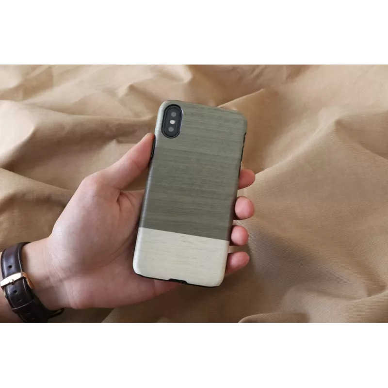 Capa para smartphone man and wood para iPhone X/XS — preto, parte traseira rígida protetora