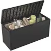 Caixa de arrumação exterior Keter 249722 270 L, resistente às intempéries, grafite, retangular 1180×440×580 mm