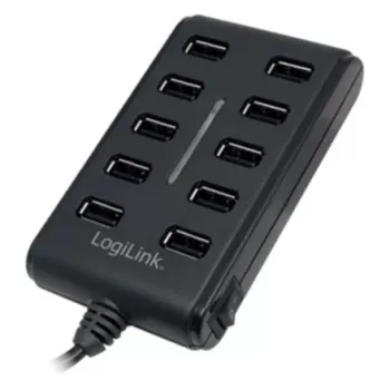 Logilink UA0125 Hub USB 10 portas USB2.0 com fonte de alimentação 3.5A, | Logilink