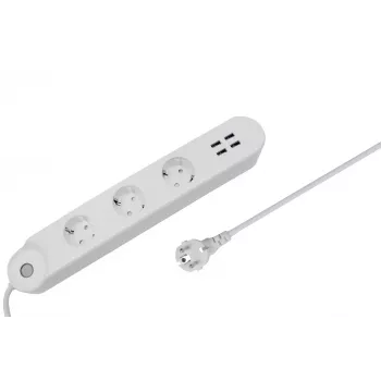 Régua de tomadas inteligente Denver SHP-300U 3 tomadas AC Type E 4 branco