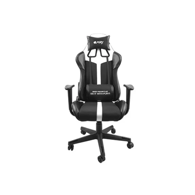 Cadeira de gaming universal FURY Avenger XL com assento acolchoado preto e branco