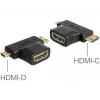 Adaptador de mudança de género de cabo HDMI-C HDMI-D HDMI-A DeLOCK 65446