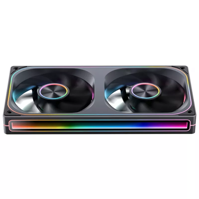 Ventoinhas de caixa 120mmx2 ARGB PWM, Jonsbo ZA-240 Infinity Mirror 240mm preto