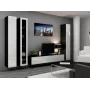 Armário fechado Cama VIGO '180' 180/40/30 branco/preto brilhante