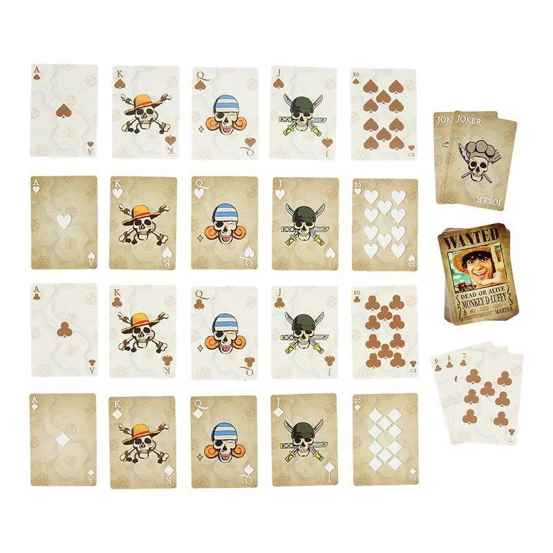 Cartas de jogo Paladone One Piece em lata metálica – tamanho de baralho padrão