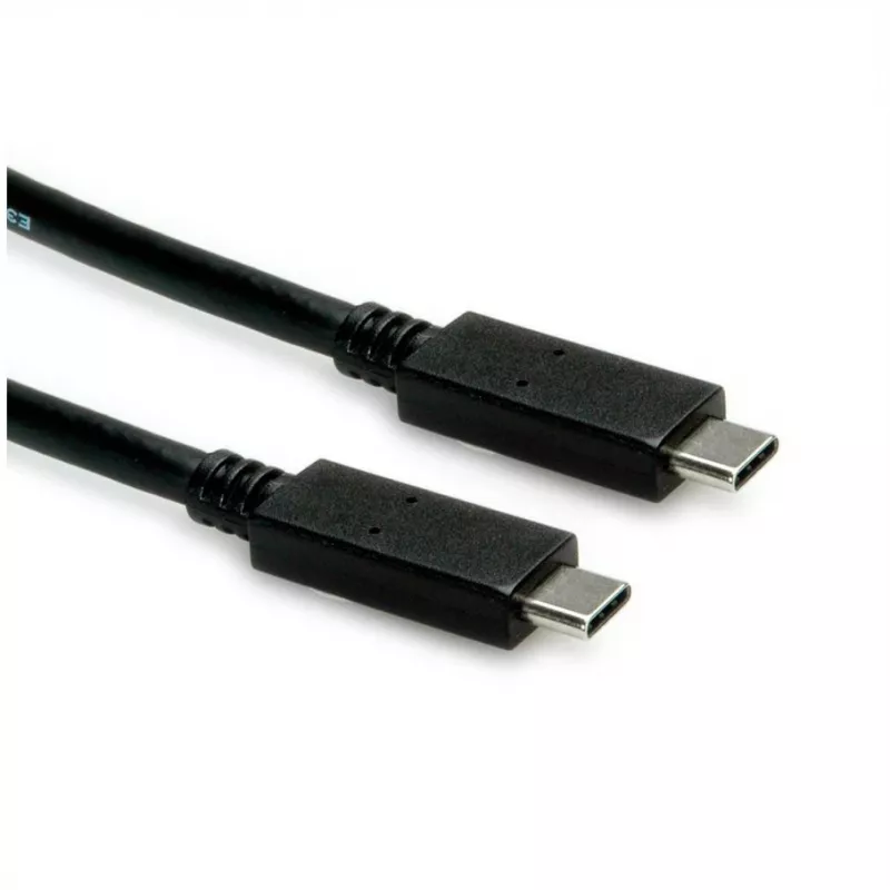 Cabo USB ROLINE 11.02.9056 0,5 m USB 3.2 Gen 2 10 Gbit/s USB C preto