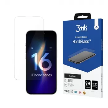 Película de proteção de ecrã 3MK HardGlass Clear Apple iPhone 16 Pro resistente a choques e riscos