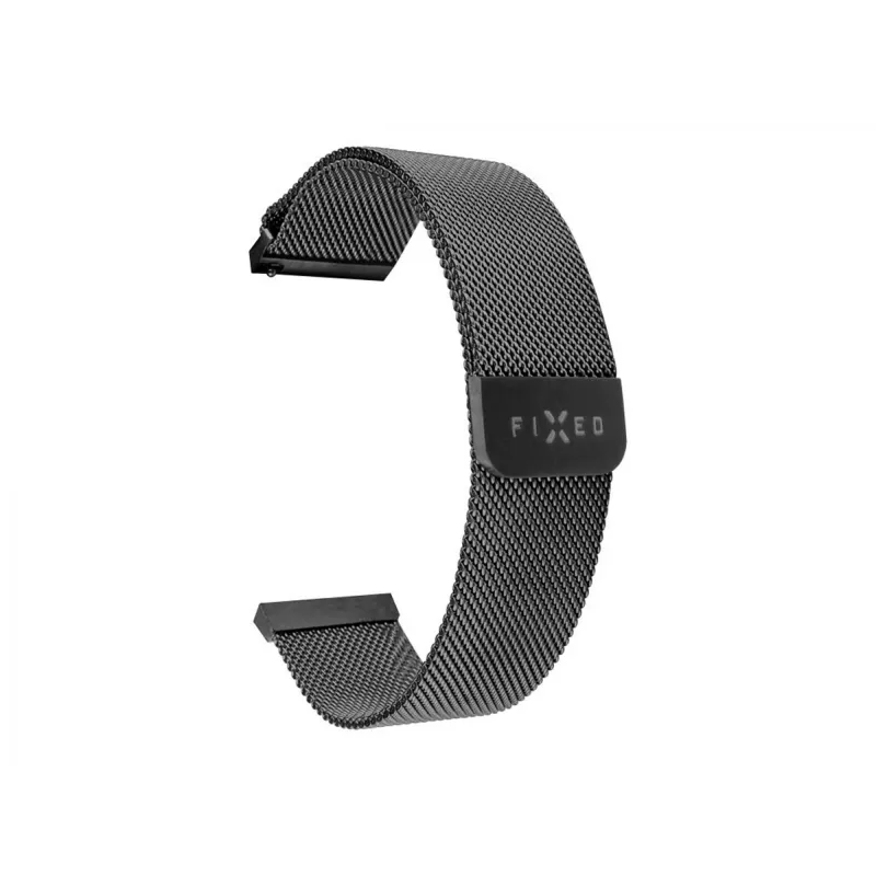 Pulseira de relógio FIXED Mesh Strap FIXMEST-18MM-BK 18 mm troca rápida preto malha metálica