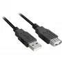 Cabo de extensão USB 2.0, ficha USB-A > conector fêmea USB-A (preto, 3,0 metros, duplamente blindado)