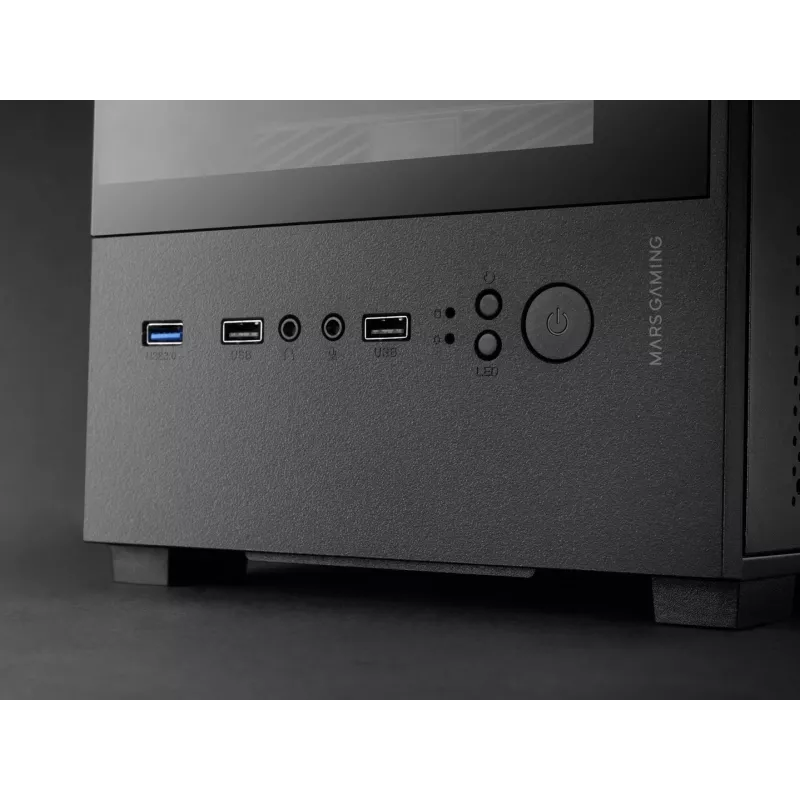Caixa de PC Mini-Tower TACENS Mars Gaming MC-SE2 — Mini-ITX / Micro-ATX, preto, janela lateral, fonte de alimentação inferior, suporta 2x2,5 polegadas + 1x3,5 polegadas