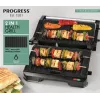 Grelhador de saúde elétrico 2 em 1 Progress EK5854PVDE com placas antiaderentes e temperatura ajustável