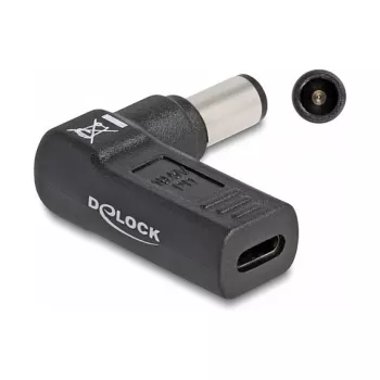 Adaptador DeLOCK conector fêmea USB Type-C para conector macho Dell 7,4 x 5,0 mm 90° angular