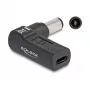 Adaptador DeLOCK conector fêmea USB Type-C para conector macho Dell 7,4 x 5,0 mm 90° angular