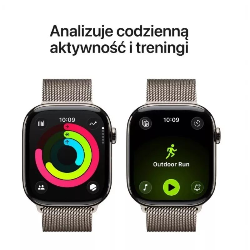 Apple Watch Series 11 GPS + Cellular 42mm caixa de titânio Natural com bracelete Milanese Loop Natural
