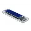 Caixa para SSD DeLOCK 42620 caixa externa para SSD M.2 NVME PCIe com conector fêmea USB Type-C, transparente