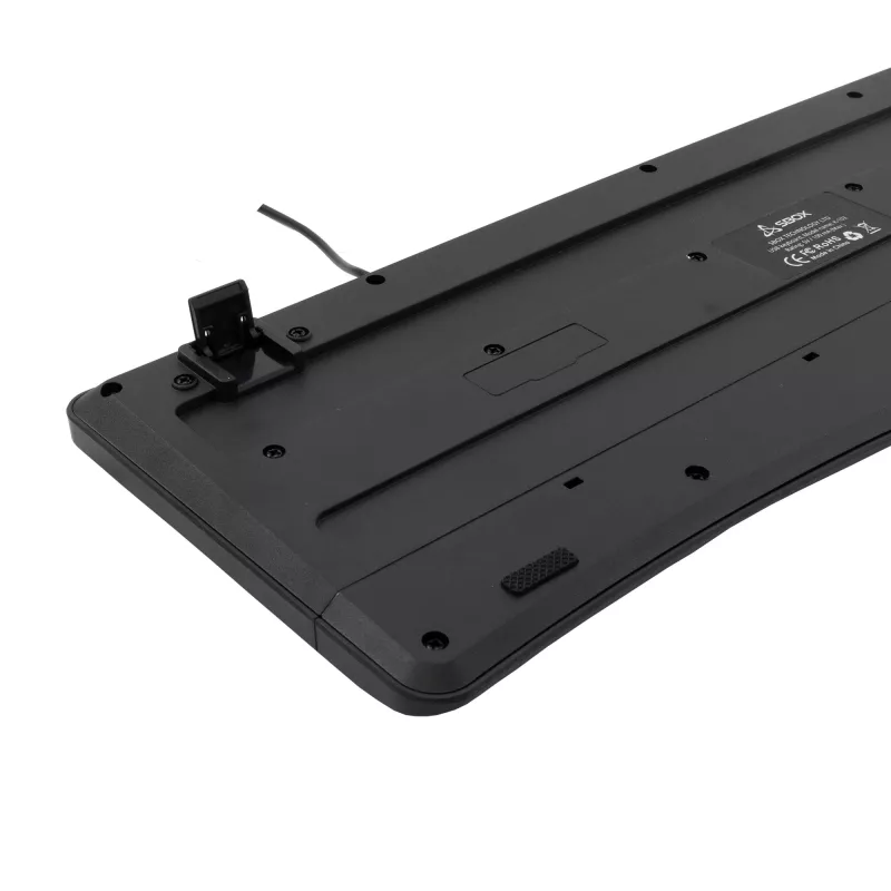 Teclado USB com fios SBOX K-103 US preto — layout US, ligação USB