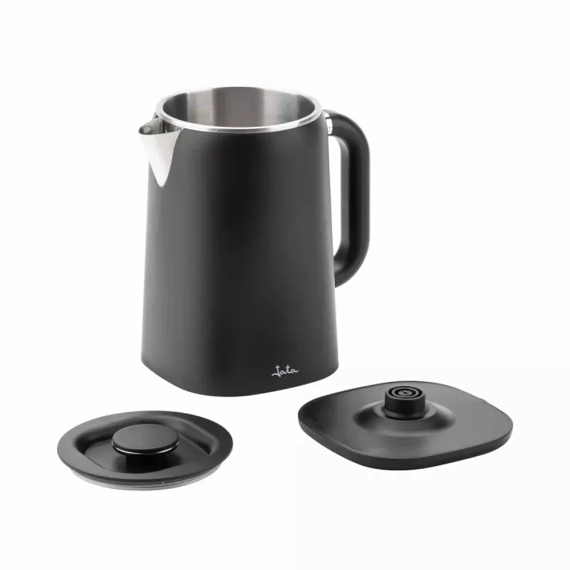 Jata JEHA1575 chaleira elétrica, 1,7 l, 1500 W, 5 definições de temperatura, preto/aço inoxidável