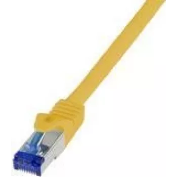 Logilink Professional - Cabo de rede - RJ-45 (M) para RJ-45 (M) - 1 m - 6 mm - S/FTP - Cabo Cat.7 (cabo) / CAT 6a (conectores) - sem halogéneos, moldado, proteção da patilha - Amarelo, RAL 1018 (C6
