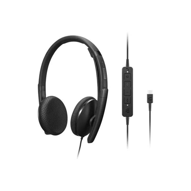 Lenovo 4XD1M45626 Auscultadores/headset com fios, arco de cabeça, USB Type-C, preto