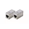 Acoplamento modular CAT 6 Digitus, blindado, 2 unid., RJ-45, contactos dourados, prateado