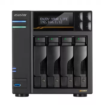 Asustor Lockerstor 4 Gen3 AS6804T NAS 4 baías, AMD Ryzen V3C14, 16GB DDR5 ECC, 2x 10GbE + 2x 5GbE