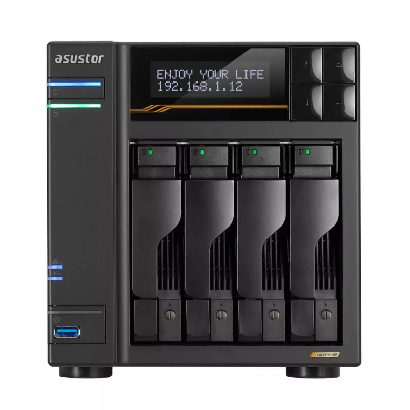 Asustor Lockerstor 4 Gen3 AS6804T NAS 4 baías, AMD Ryzen V3C14, 16GB DDR5 ECC, 2x 10GbE + 2x 5GbE