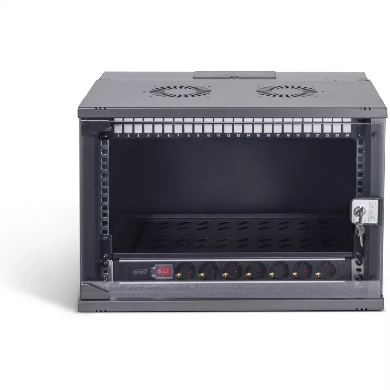 DIGITUS SOHO Pro DN-49203-SET 19" 7U conjunto de rede para montagem na parede com acessórios, 540 x 400 mm, preto