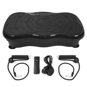 Extralink plataforma vibratória para exercício fitness Moonwalk Spinmove preto