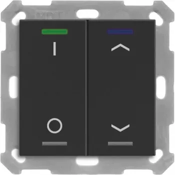 Botão KNX MDT BE-TAL55T206.D1 Light 55 2f RGBW com sensor de temperatura preto mate Sch_Jal 1 (BE-TAL55T206.D1)