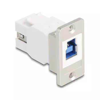 Módulo Keystone DELOCK 67337 montagem em painel USB Type-B para USB Type-A 5 Gbit/s, prateado/branco
