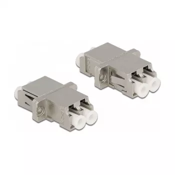 Acoplador de fibra ótica DeLOCK LC Duplex fêmea para LC Duplex fêmea monomodo metal