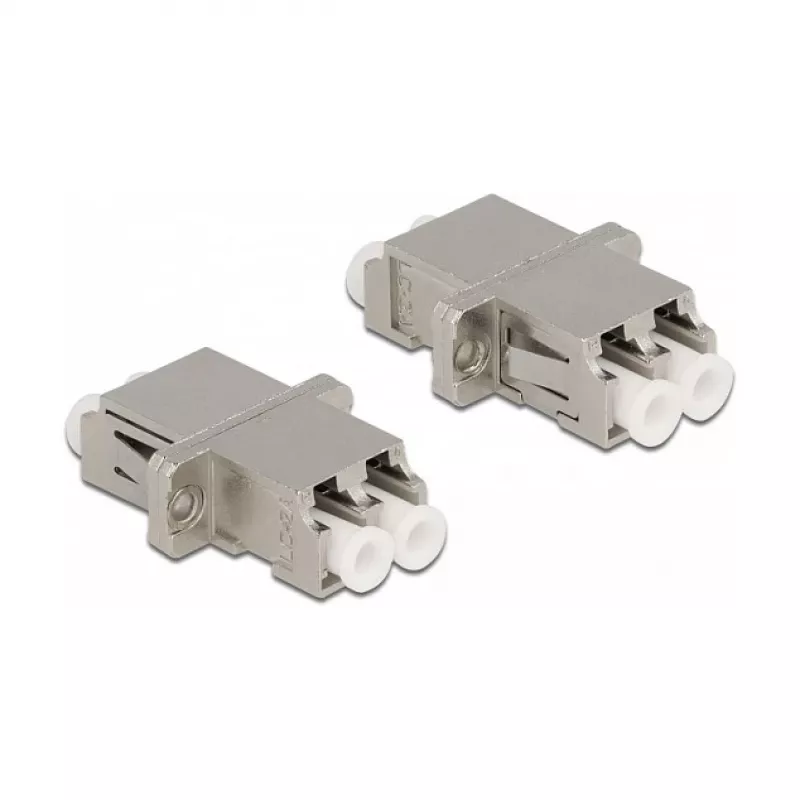 Acoplador de fibra ótica DeLOCK LC Duplex fêmea para LC Duplex fêmea monomodo metal