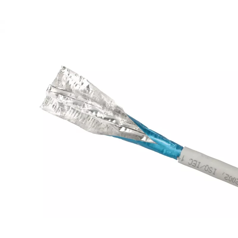 Cabo de rede Extralink par entrançado CAT6A FTP (F/FTP) V2 interior 500M cinzento