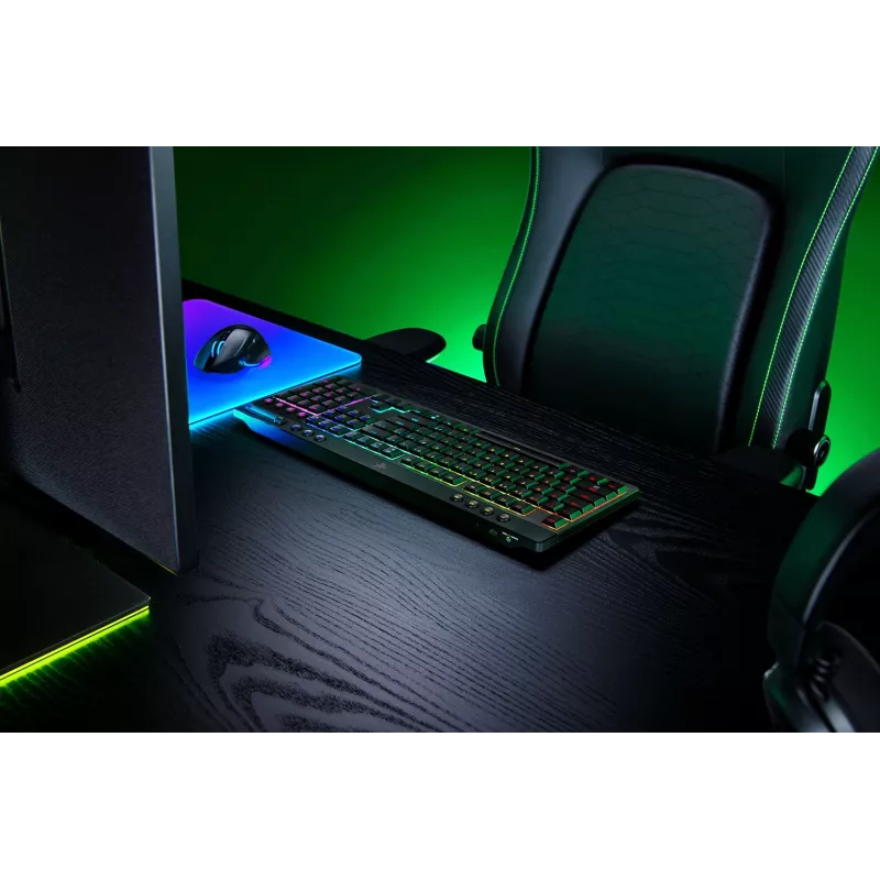 Teclado gaming Razer BlackWidow V4 Low-profile Wireless — teclas mecânicas low-profile, Bluetooth e 2,4 GHz