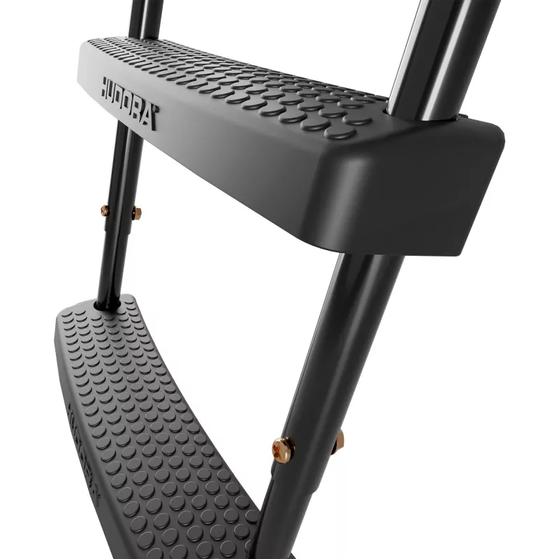 Escada para Trampolim HUDORA universal 70–100 cm, preta, degraus de segurança ajustáveis