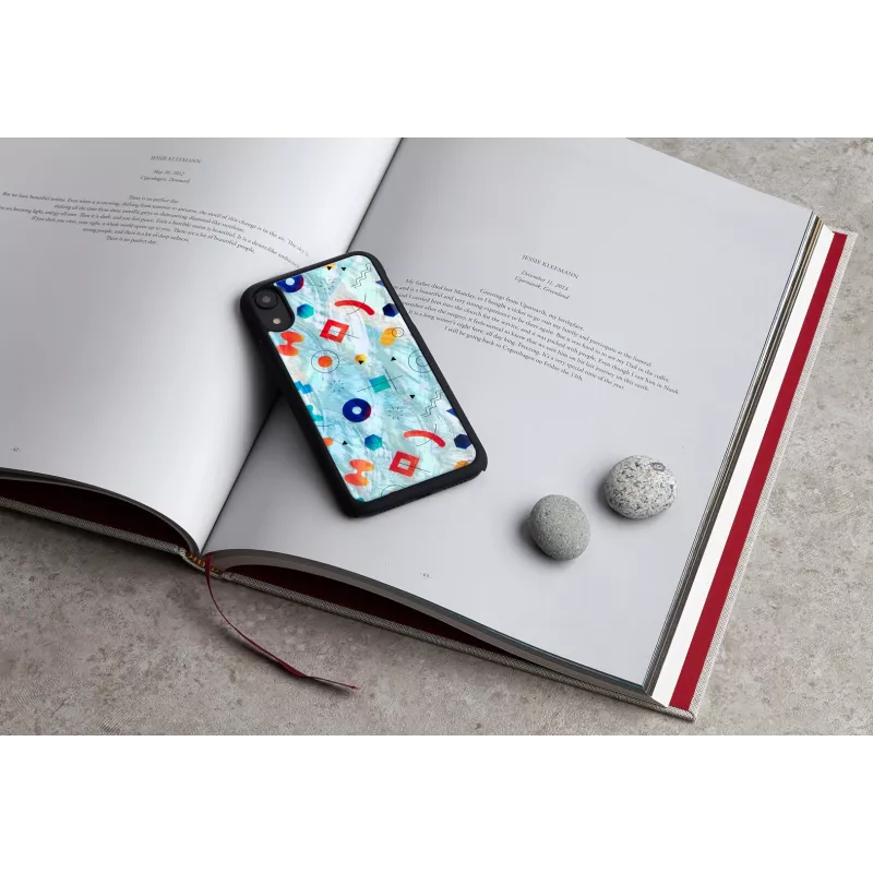 Capa de proteção iKins para iPhone XR – design Poppin Rock preto