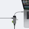 Hub USB Type-C Green Cell HUBGC01 — 7 portas: 3×USB‑A 3.2 Gen 1, 1×USB‑C 3.2 Gen 1, HDMI, leitor de cartões microSD+SD — Prateado