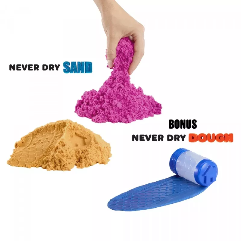 Areia cinética Wonder Factory Never Dry Sand Bag, laranja vermelho
