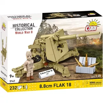 Cobi kit de modelo de blocos de construção 8,8-cm-Flak 18 – 232 peças, escala 1:35