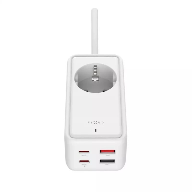 Adaptador de alimentação FIXED FIXCS65-1.5-WH com 2× USB-C PD 65 W e 2× portas USB-A