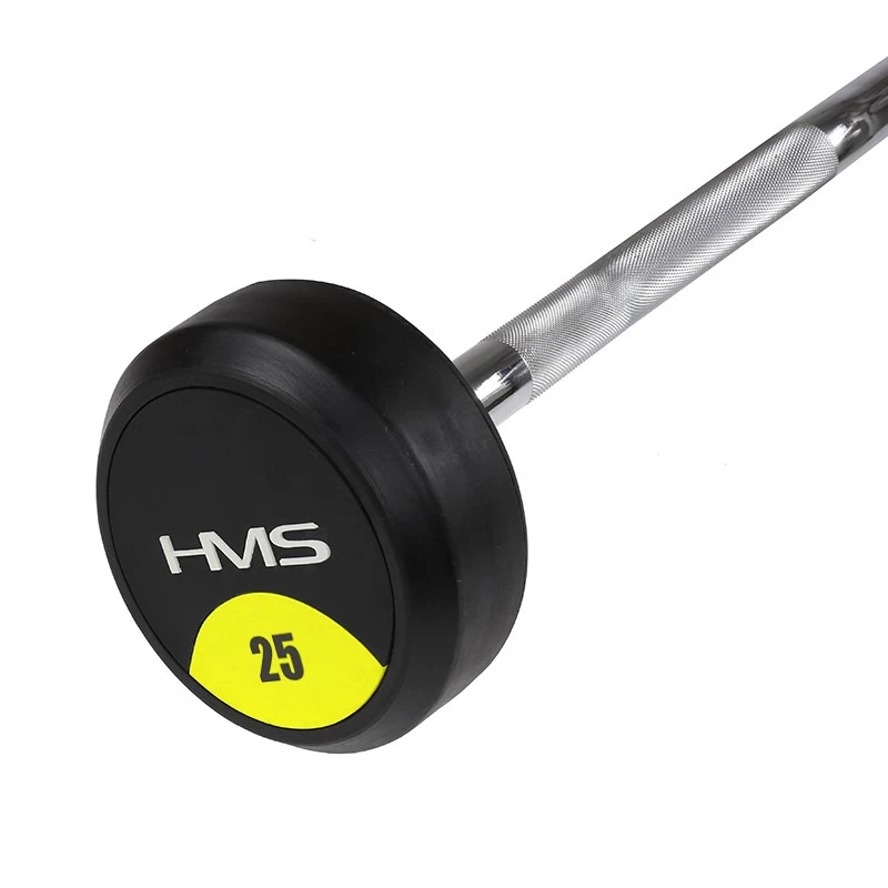 Barra de haltere fixa / barra quebrada com borracha HMS GSL25 25 kg