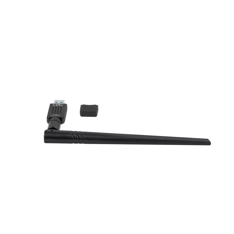 Lanberg NC-1200-WIE adaptador WiFi USB 3.0 AC1200 de banda dupla, 1 antena externa + 1 interna, preto