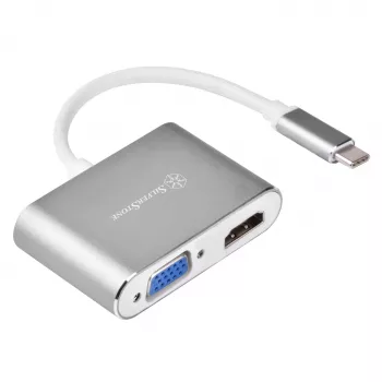 Adaptador de vídeo externo SILVERSTONE EP16 USB-C 3.1 com saídas HDMI e VGA